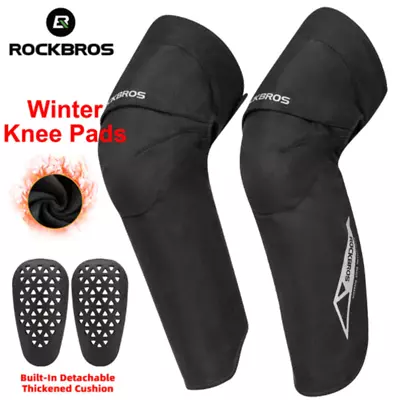 ROCKBROS Winter Warm Motorcycle Knee Pads Thermal Leg Warmers Cycling Knee Guard • $39.99
