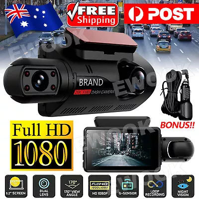 $31.95 • Buy HD1080P Car DVR 3  Lens Dash Cam Front And Inside Video Recorder Camera G-sensor