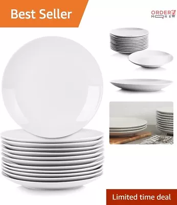 12-Piece Set Of Microwave-Safe Coupe Dinner Plates - Elegant Dining Essentials • $71.22