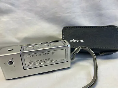 Vtg Minolta-16 Model-P Camera W/ Original Brand Case • $29.95