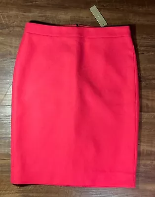 J. Crew Skirt Women's Sz 8 Hot Pink No. 2 Pencil Wool Knee Length Lined NWT • $40