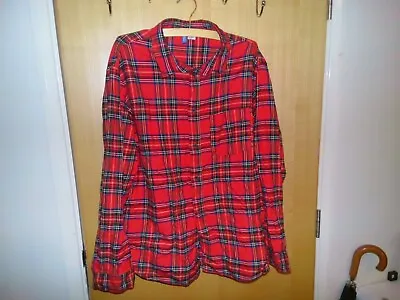 Mens Bright Red Tartan Shirt Size XL • £15