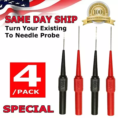 2 Pairs Needle Tipped Tip Multimeter Probes Test Leads FOR FLUKE Tester 600V 1A • $4.95