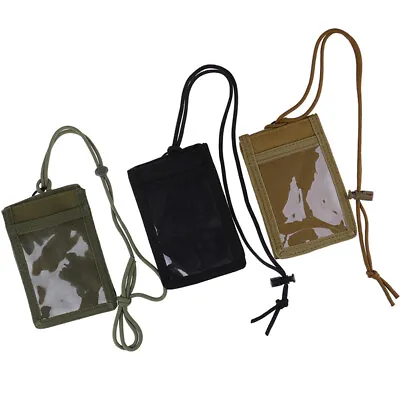 Tactical ID Card Case Patch Neck Lanyard And Credit Card ID Card Holder Pouch US • $10.70