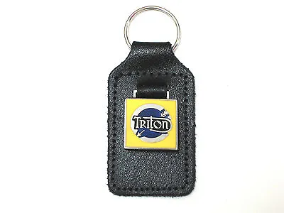 Triton Logo Key Fob Chain Ring Chrome Badge Triumph Norton Made In England • $10.77