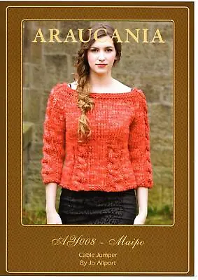 Araucania Knitting Pattern - Maipo DK Yarn  Ladies Cable Jumper AY008 • £3.99