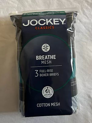 Jockey Classics Men’s Large Boxer Briefs (3 Pack) Cotton Mesh Breathe NWT $28 • $17.99