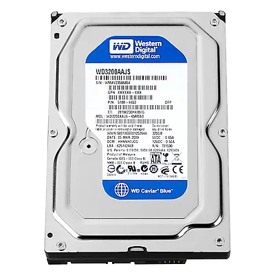 WESTERN DIGITAL WD3200AAJS Caviar Blue 320GB 7200rpm SATA 8MB 3.5 Inch Hard • £13.95