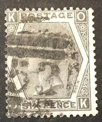 GB Queen Victoria 1873 VFU 6d Stamp SG 125 Plate 12 LH • $1.23
