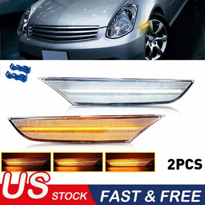 For 2003-2006 Infiniti G35 Sedan Sequential Switchback LED Side Marker Light DRL • $30.99