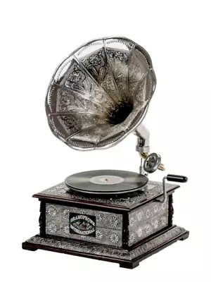 Vintage Style Brass HMV Gramophone Phonograph Record Wind Up Vinyl 78 Rpm Play • $524.93