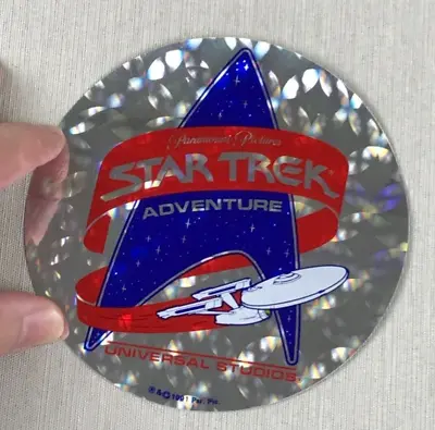 $8.99 • Buy Vintage 1991 STAR TREK ADVENTURE Universal Studios Hologram Sticker/Decal, PAR