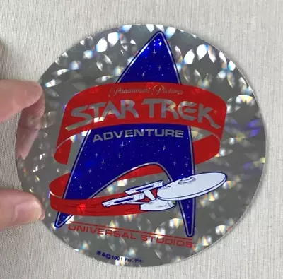 $8.99 • Buy Vintage 1991 STAR TREK ADVENTURE Universal Studios Hologram Sticker/Decal, PAR