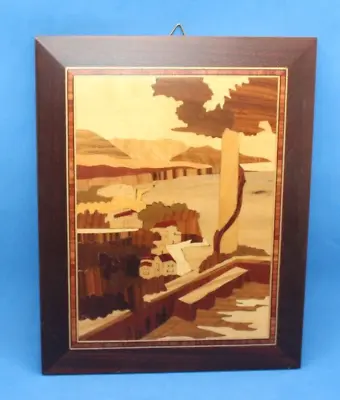 Gabriele Gargiulo Marquetry Wood Inlay Seascape Olive Wood Wall Plaque Art • $25