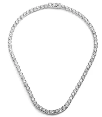 NADRI Tennis Necklace Sparkling Cubic Zirconia Stone - Silver Tone 16 In Length • $160