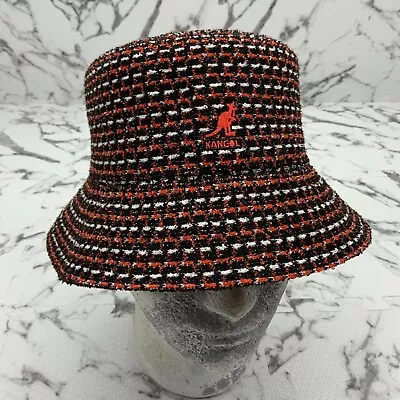 Men’s Kangol Black | Vermilion Red | White Maze Jacquard Bucket Hat • $120