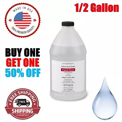 Half Gallon Vegetable Glycerin Non GMO 99.9% USP Kosher Pure VG Food Grade USP • $22.95