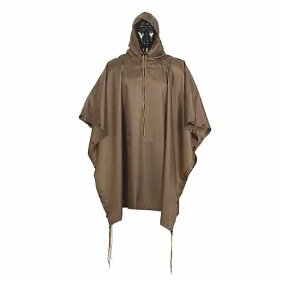 Coyote Military Tactical Style All Weather Poncho Raincoat Ripstop Nylon 53 X 84 • $30.99
