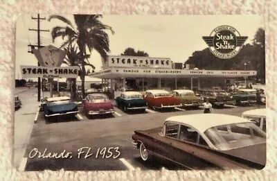 Steak N Shake Classic Vintage Cars Drive-In Orlando FL Foiled 2018 Gift Card • $2.49