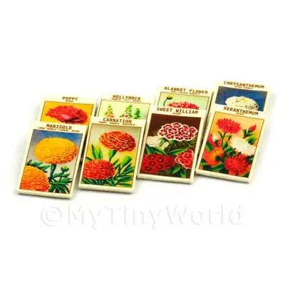 8 Mixed Dolls House Flower Seed Packets - Set 12 • £7.50