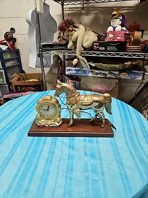 United Clock Corp Model #315 Western Cowboy Electric Horse Mantle Clock • $80