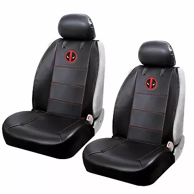 NEW Marvel Deadpool Car Truck Synthetic Leather Sideless Front Seat Covers Set • $48.98