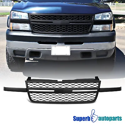 For 2005-2006 Chevy Silverado 2500HD 3500HD Black Front Bumper Hood Grille • $98.98