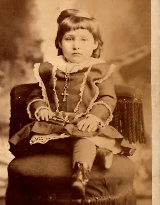 Wheeling West Virginia CDV Photo Cecila Gruber DEIST Girl Antique 1874 D1 • $44.99