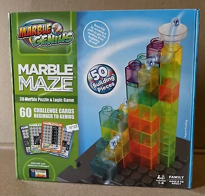 Marble Genius Marble Maze. 50 Building Pieces & 60 Challenge Cards Includes App • $18