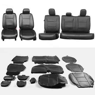 Full Set Seat Cover Black Factory Style For 2015-2022 Ford F-150 XL XLT Crew Cab • $150.38