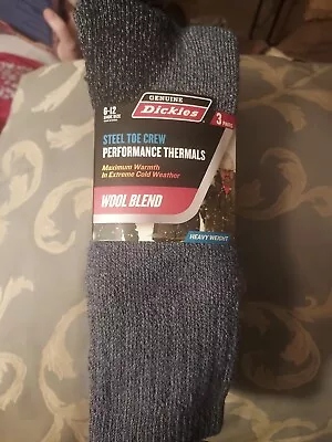 3 Pairs Dickies Steel Toe Heavyweight Wool Blend Performance Thermal Crew Socks • $9.99