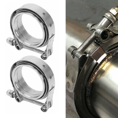 $27.49 • Buy 2pcs 3  Inch Stainless Steel V-Band Turbo Downpipe Exhaust Clamp Vband Universal
