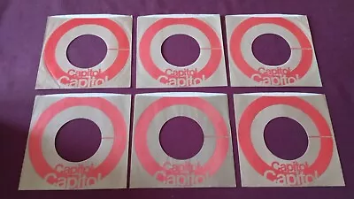 Lot Of 6 CAPITOL Company Sleeves For 45 RPM RECORDS (Orange/Tan Vintage 1970s) • $9.99
