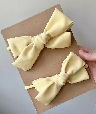 £3.20 • Buy 4 Inch Pastel Children's Fabric Hair Bow Headband/Bobble/Clip
