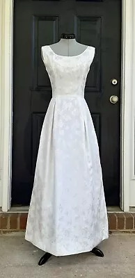Simple And Elegant 1960's Vintage Satin Wedding Prom Dress Ivory Extra Small • $68