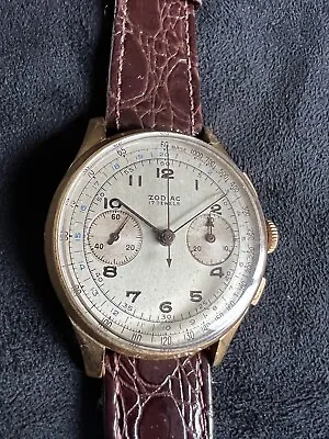 Vintage 1940's Men's Zodiac 2 Register Chronograph • $799