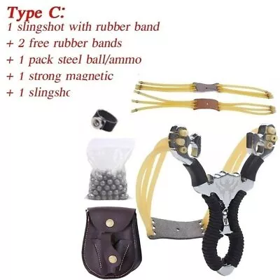 Professional Slingshot Stainless Steel Outdoor Hunting Slingshots Catapult Sling • $25.49