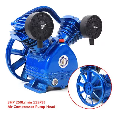 3HP 2Piston V-Style Twin Cylinder Air Compressor Pump Head Single Stage Oil View • $114.95