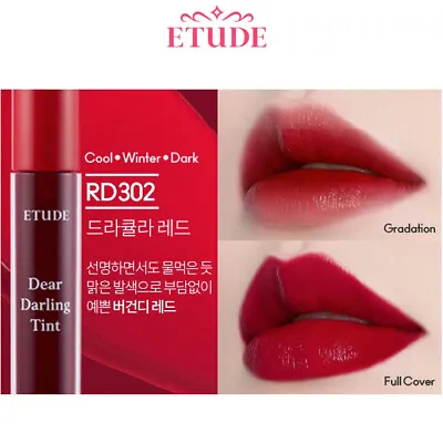 ETUDE HOUSE Dear Darling Water Gel Tint #RD302 Dracula Red  Lip Stain Made Korea • $13.83