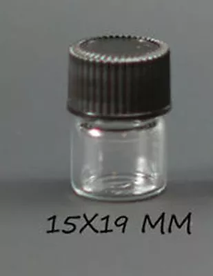 144 Pcs Clear 1/4 Dram Glass Vials [15mm X 19 Mm] W/Caps • $34.99