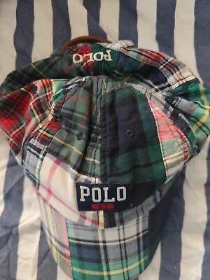 Polo Ralph Lauren Madras Cap Leatherband • $100