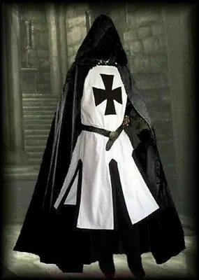 Medieval Costumes Black Templar Tunic Surcoat & Cloak Reenactment SCA LARP • $79.99