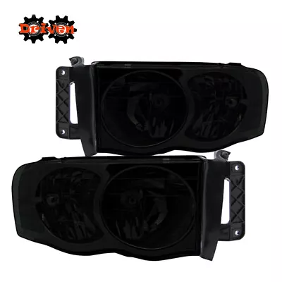 02-05 Dodge Ram 1500 2500 3500 Smoked Tinted Headlights W/Clear Reflector Sport • $114.99