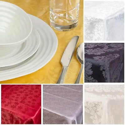 £7.99 • Buy Damask Floral Jacquard Tablecloths Rectangle Oblong Table Cloth Tableware Dining