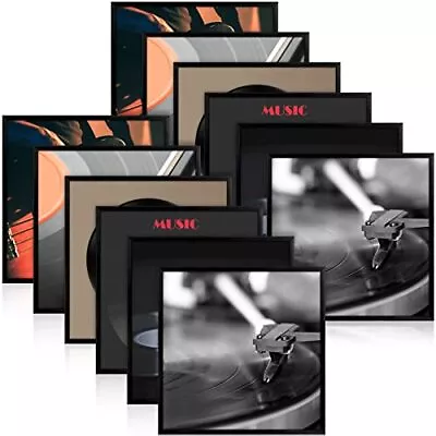 12 Pack Black Music Album Frames 12.5 X 12.5inch Aluminum Vinyl Record Frame Dis • $98.85