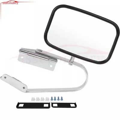 1x Manual Side View Door Mirror Fits Ford Bronco F-Series Pickup Stainless Steel • $28.99