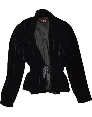 GAI MATTIOLO Womens Velvet Blazer Jacket UK 6 XS Black AK01 • £36.15