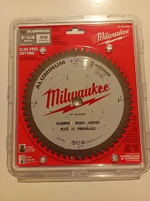 $29.90 • Buy Milwaukee 48-40-4335 Aluminum Cutting Saw Blade 7-1/4'' 56T 5/8  Arbor