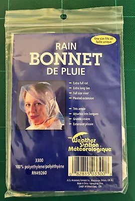 Plastic Rain Bonnet/Bonnet De Pluie/Rain Hat/Rain Hood Clear Weather Station • £1.50