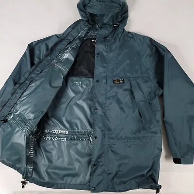 Mountain Hardwear Jacket Windbreaker Rain Coat Mens Large Green Hooded Vintage  • $29.88